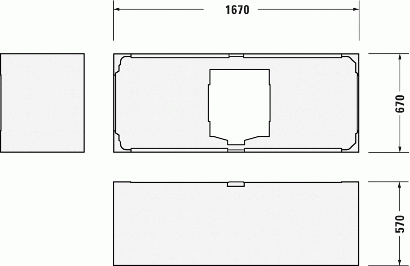 Опора из стиропора для ванны Duravit DuraStyle, 167x67