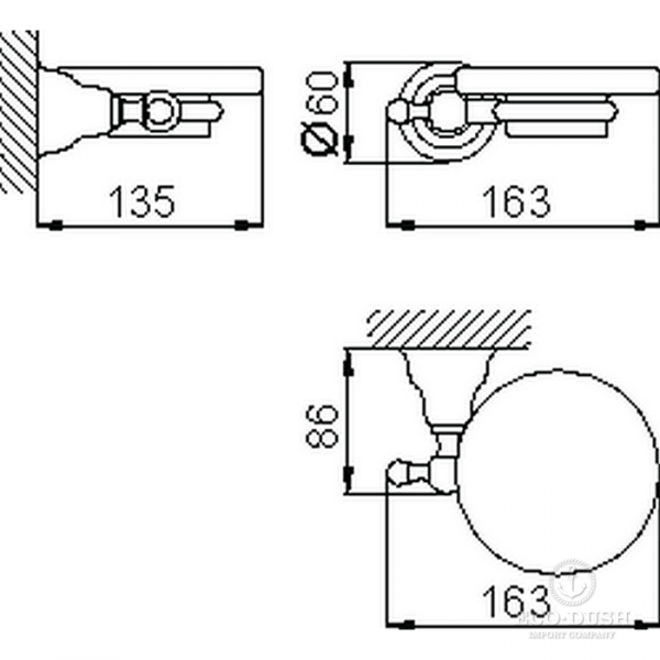 HUBER Croisette Мыльница подвесная, цвет: золото/керамика