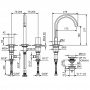 Fantini Venezia Смеситель для раковины, 3 отв., излив: 175 мм, цвет: хром
