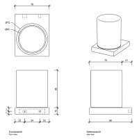 Decor Walther Contract Стакан для зубных щеток, подвесной, цвет: хром