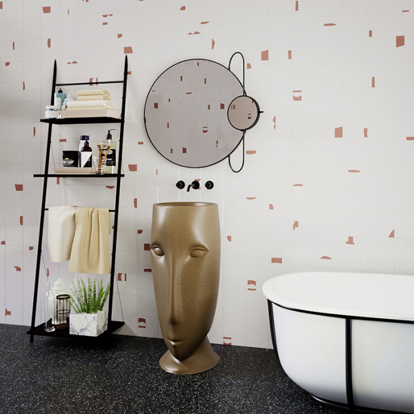 Kerasan Artwork Раковина 45х51х94.5 см, без отв., свободностоящая &quotMOLOCO&quot, слив в стену, цвет: Bruno matt