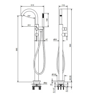 Fantini Nostromo Смеситель для ванны, напольный, цвет: хром
