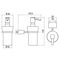 EMCO Logo2 Дозатор подвесной, колба опаловое стекло, цвет: хром