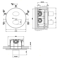 Gessi Ovale Встраиваемый термостатическый смеситель, подключение на 3/4”, с фильтрами и переключателем на 3 выхода, внешняя часть, цвет: хром