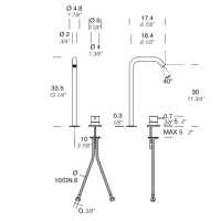 NOORTH milldue edition Смеситель для раковины, 2 отв., цвет: полированная сталь