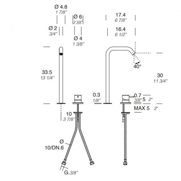 NOORTH milldue edition Смеситель для раковины, 2 отв., цвет: полированная сталь