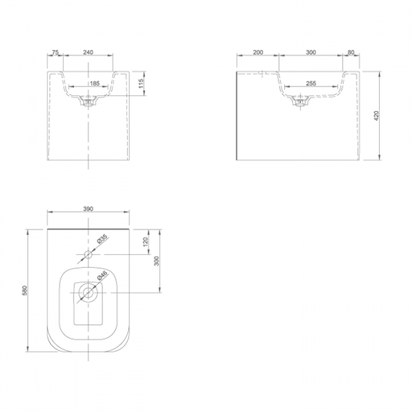 KNIEF Pride Биде напольное 51х41х42 см с 1 отв под смеситель, цвет: белый матовый