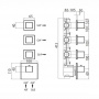 Bossini Rectangular Термостат для душа, встраиваемый, с девиаторм/запорным вентилем на 3 - 6 выходов, уст-ка верт/гор., цвет: хром