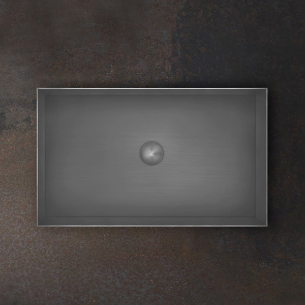 Gessi 316 Раковина 60x35 см, без отв., для установки на столешницу, без перелива, нержавеющая сталь, цвет: Steel Brushed