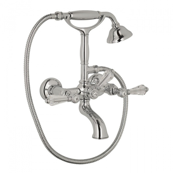 Nicolazzi Cristallo Liberty Смеситель для ванны с душем настенный на 2 отверствия, излив: 155 мм цвет: хром