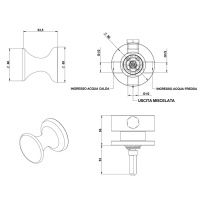 Встраиваемый прогрессивный смеситель Bongio Soffi, цвет: золото