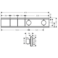 Hansgrohe RainSelect Термостат для душа, 2 источника, внешняя часть, цвет: черный матовый