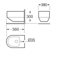 Armani Roca Baia Биде подвесное 56x38x30см с 1 отв. под смеситель, цвет: greige
