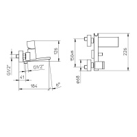 Bossini Cube Смеситель наружный с девиатором, держатель для душевой лейки  с гибким соединением 1/2”, цвет: хром