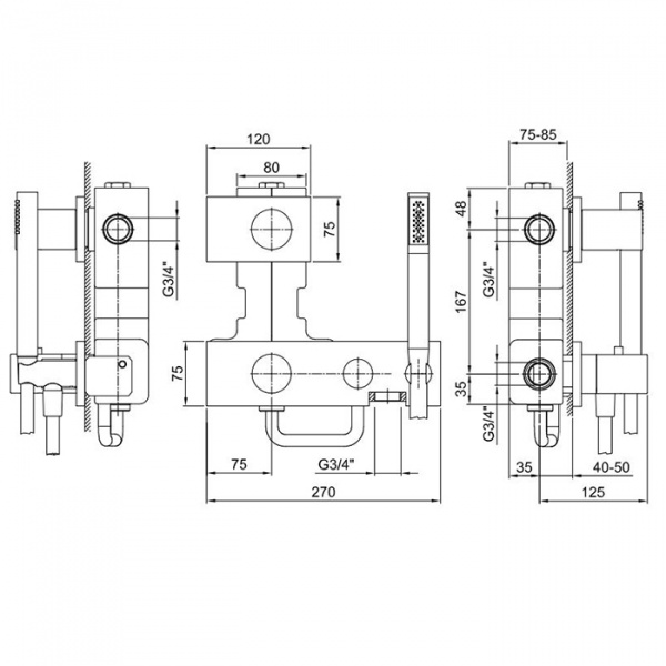 Fantini Milano Встраиваемый смеситель для душа, термостатический, цвет: матовая натуральная сталь