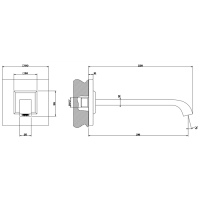 Gessi Mimi Излив настенный 216мм, для монтажа с удаленным управлением 31105/31210 (не входит в комплект), цвет: хром