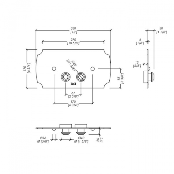 Devon&Devon Клавиша двойного смыва для, цвет: бронза