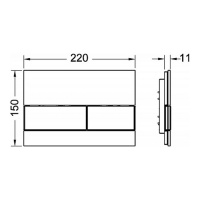 TECEsquare Панель смыва с двумя клавишами стекло белое, клавиши хром глянцевый