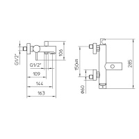 Bossini Oki Смеситель наружный с авт. девиатором, c держателем душ. лейки, соединение 1/2”, цвет: хром