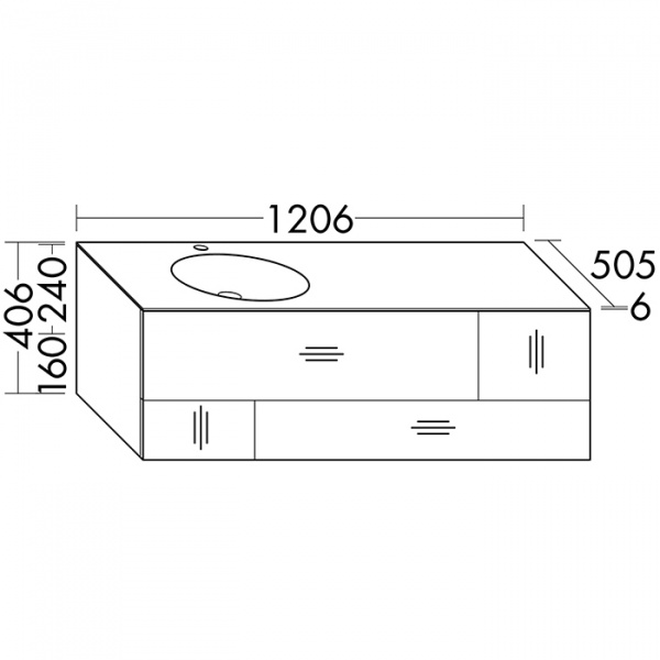 Burgbad Coco Комплект подвесной мебели 120x50x40 см, цвет: дуб натуральный