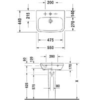 Duravit DuraStyle Раковина 55x44 см, 1 отв., цвет: белый