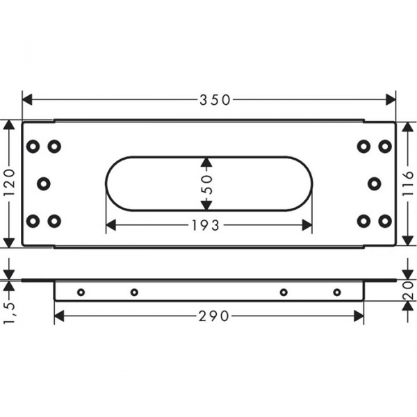 Hansgrohe sBox Монтажная панель для монтажа на плитку, цвет: хром