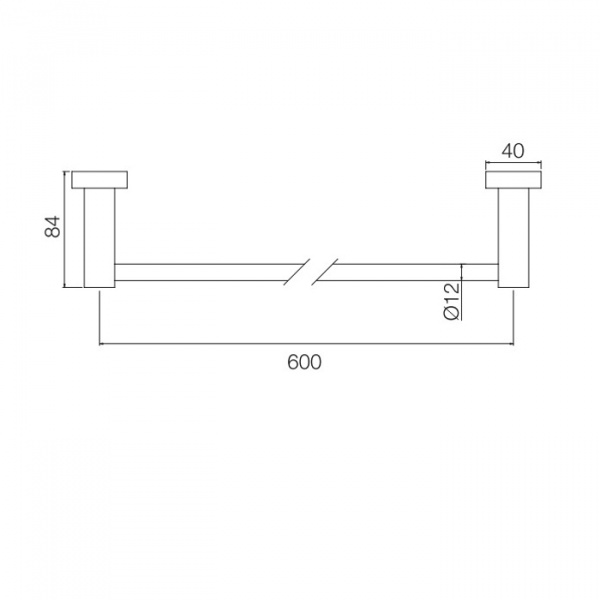 Carlo Frattini Rotola Полотенцедержатель 60см., подвесной, цвет: черный матовый