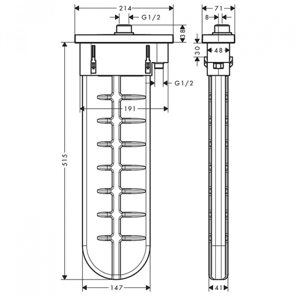 Hansgrohe sBox Внешняя часть встраиваемого шланга, монтаж на край ванны, цвет: хром