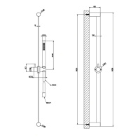Gessi Shower316 Штанга в комплекте с душевой лейкой с легкой очисткой, шланг 1,50м, цвет: шлифованная сталь