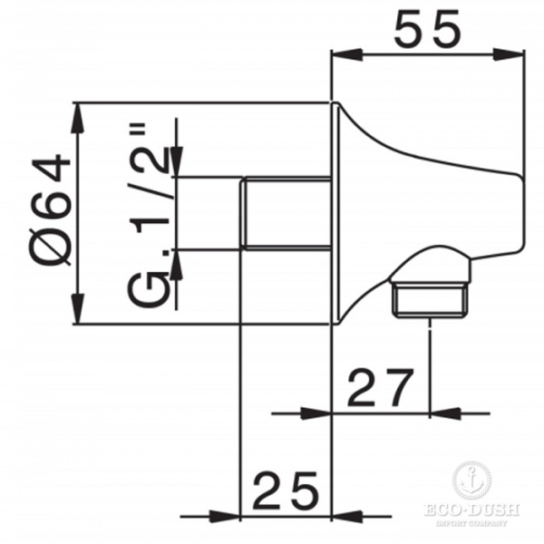 CISAL Vita Вывод для душа, цвет: хром
