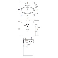 Simas Lft Spazio Раковина 73 см, 1 отв., цвет: белый