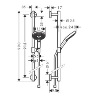 Hansgrohe Raindance Sel.S 120/U'Comfort Душевой гарнитур, 90см., цвет: хром
