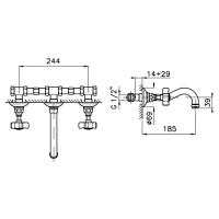 Nicolazzi Petit Mont Blanc Смеситель для раковины, настенный, цвет: хром