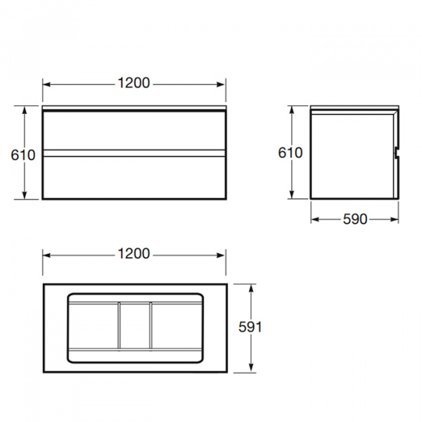 Armani Roca Baia Тумба подвесная с раковиной, 120х59х61см с 2 ящиками, со столешницей, цвет: silver