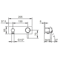 Fantini Nostromo Смеситель для душа, встраиваемый, цвет: хром