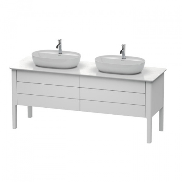 Duravit Luv База напольная, с 2 выдв. ящиками, каменной столешницей и раковинами, 743x1788x570, цвет: белый матовый