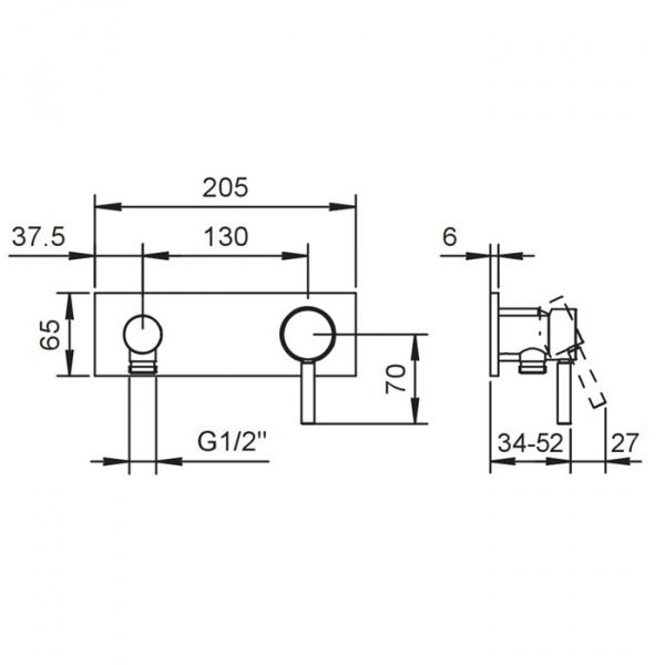 Fantini Nostromo Смеситель для душа, встраиваемый, цвет: хром