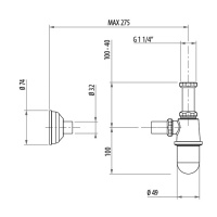 Gattoni Accessori Сифон 1/1,4" для раковины, цвет: хром