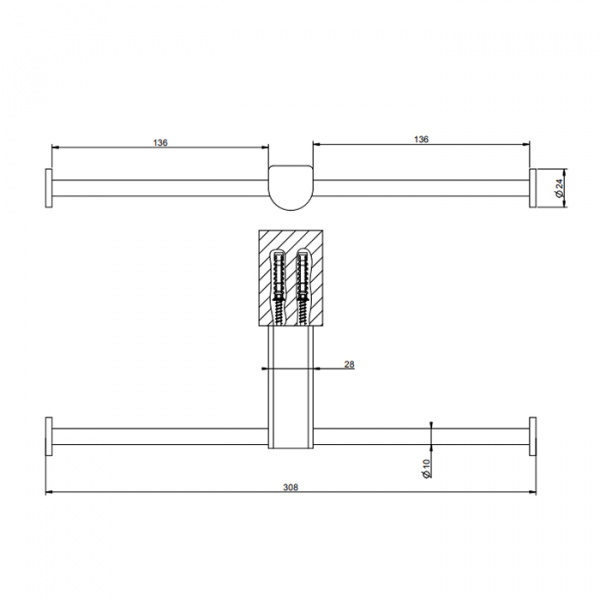 Gessi Rilievo Двойной держатель туалетной бумаги, подвесной, цвет: nero XL