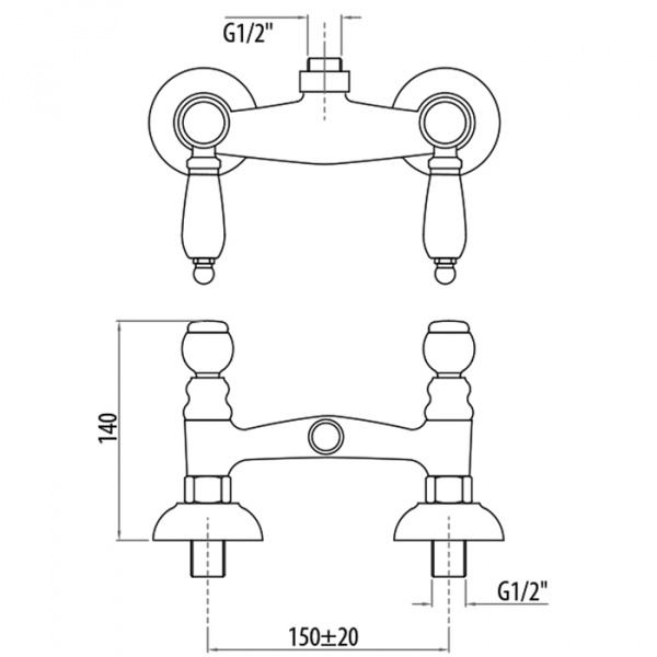 Gattoni Vivaldi Lever Смеситель для душа, выпуск сверху, цвет: бронза