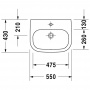 Duravit D-Code Раковина 55х43 см, 1 отв., медицинская, без перелива, цвет: белый