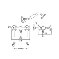 Sbordoni Antica Смеситель для душа на 3 отверстия, цвет: черный никель