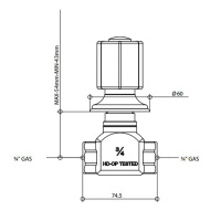 Bongio Fleur Noir Запорный вентиль 3/4, цвет: хром/черный фарфор