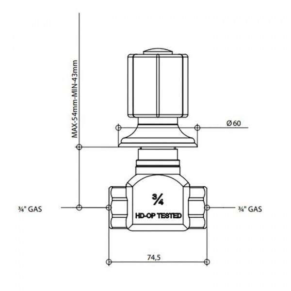 Bongio Fleur Noir Запорный вентиль 3/4, цвет: хром/черный фарфор