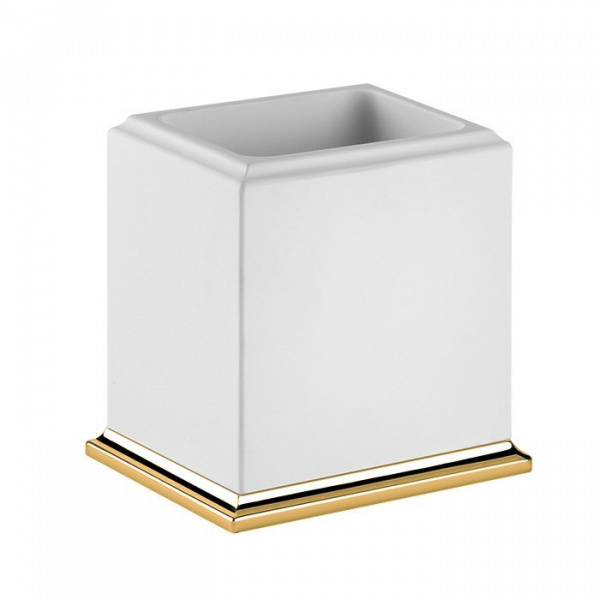 Gessi Eleganza Стакан настольный, цвет: золото/белый