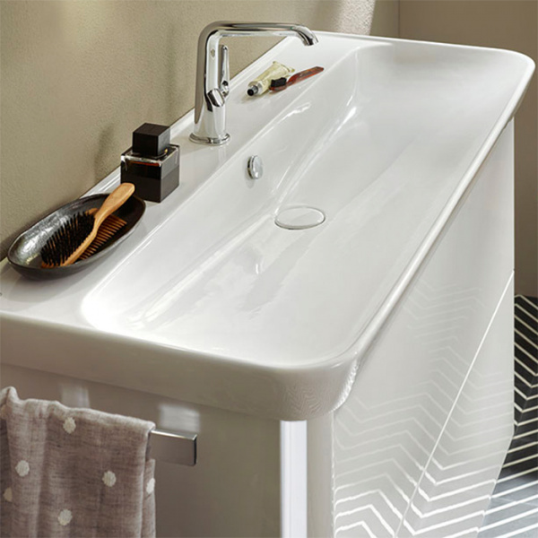 Burgbad Iveo Комплект мебели с раковиной 100см c LED подсветкой тумбы 11Вт без вкл/выкл, цвет: белый глянец