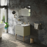 Kerasan Waldorf Комплект подвесной/напольной мебели 80см, с 2-мя ящиками Цвет: белая матовая ваниль НОЖКИ НА ВЫБОР