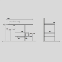 Kerasan Thelma Металлическая структура для раковины 108х74см, напольная, с полкой, ящиком, с 1 отв., с полотенцедержателем, цвет: белый матовый/черный матовый