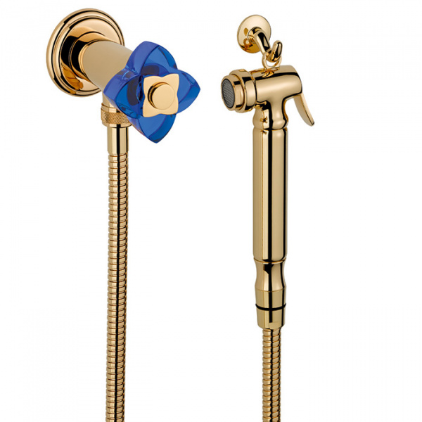 THG Pуtale de cristal bleu Гигиенический душ, цвет: золото/синий хрусталь