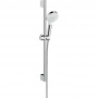 Hansgrohe Crometta Vario Unica Душевой набор: штанга 650mm, ручной душ, 2jet (Rain, IntenseRain), EcoSmart, шланг, цвет: белый/хром